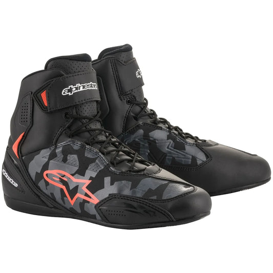 BOTAS ALPINESTARS FASTER-3 BLACK / GREY CAMO / RED FLUO